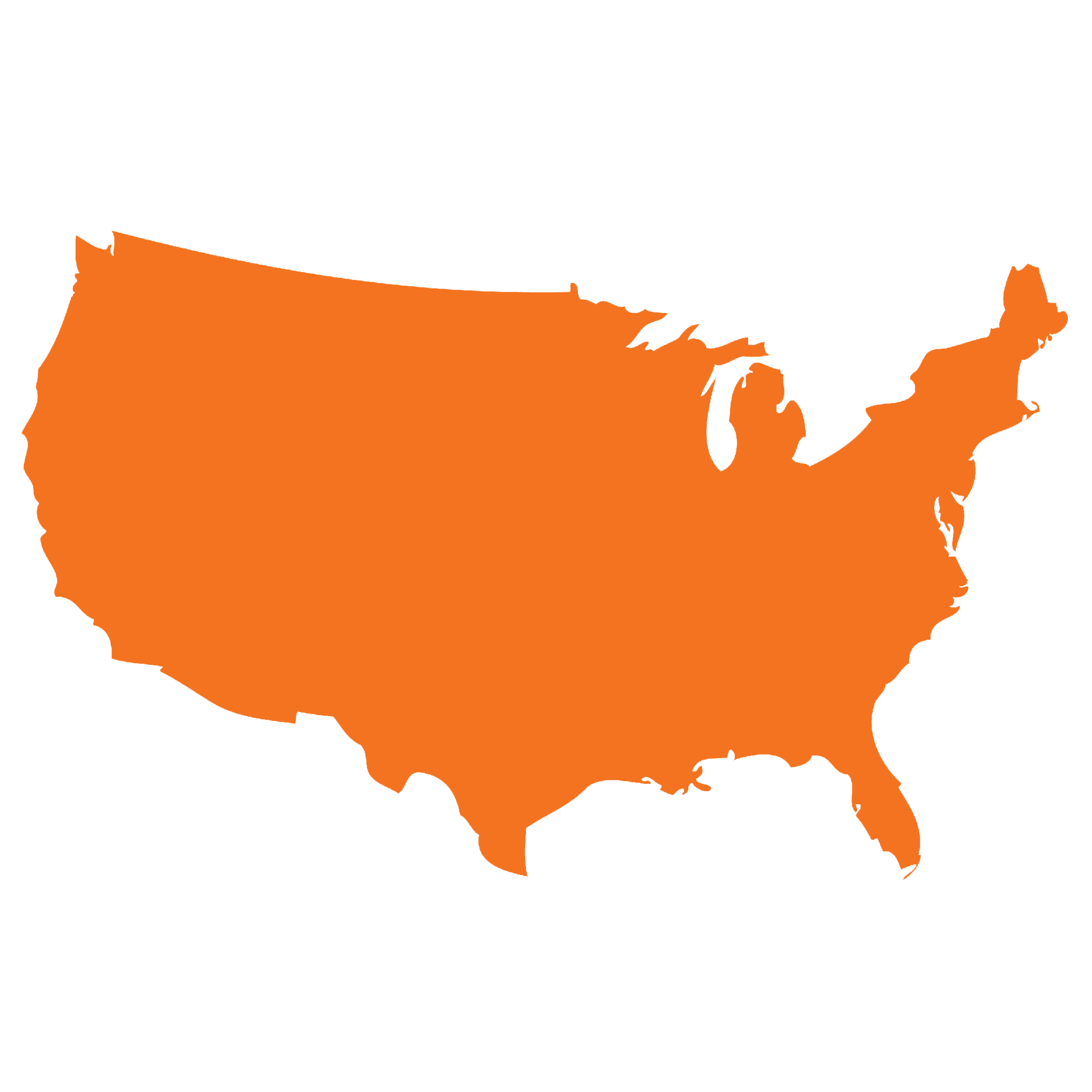 orange usa map